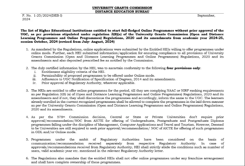 UGC approval document page 1